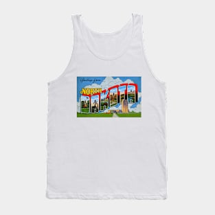 Greetings from North Dakota - Vintage Large Letter Postcard Tank Top